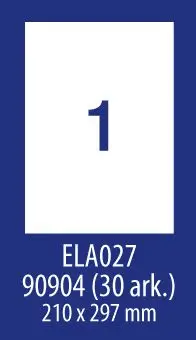 Fletë etiketash Avery Zweckform Economy ELA027, A4 210x297mm, 100 fletë, të bardha