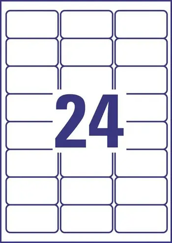 Etiketa vetëngjitëse Avery Zweckform L4773REV 20, 63.5x33.9mm, poliestër heavy duty, të bardha