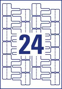 Etiketa për kabllo Avery Zweckform L7950 20, 60x40mm, 24 etiketa A4, të bardha