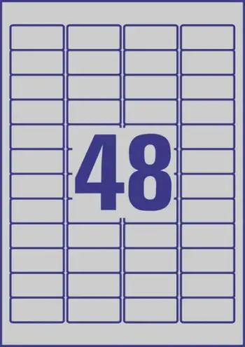 Etiketa vlerësuese Avery Zweckform L6009-100, 100 copë, 45.7 x 21.2 mm, të argjendta
