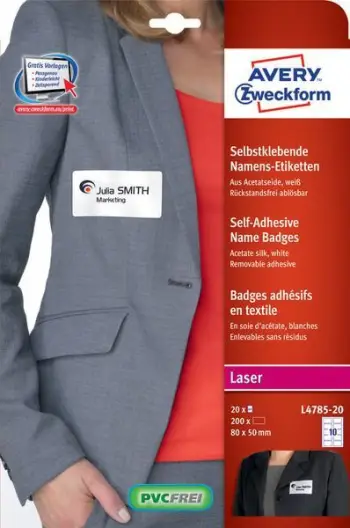 Karta identiteti Avery Zweckform, 80 x 50 mm, 200 copë