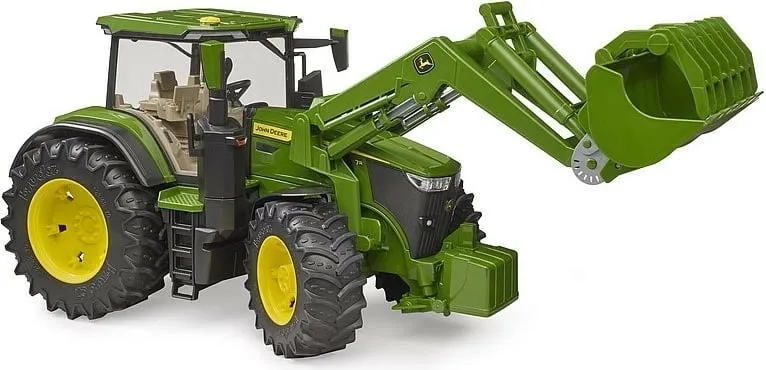 Lodër traktor Bruder John Deere 7R 350, me karikues frontal, jeshile - 2