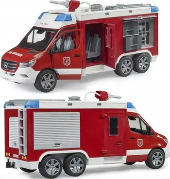 Lodër kamion zjarfikës Bruder MB Sprinter, me top uji, kuq