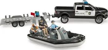 Set lodrash Bruder Dodge RAM 2500 Police 02507, kamionet policie me varkë, me figura