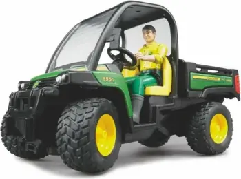 Lodër automjet Bruder John Deere Gator XUV 855D me shoferë, i zi (02490)