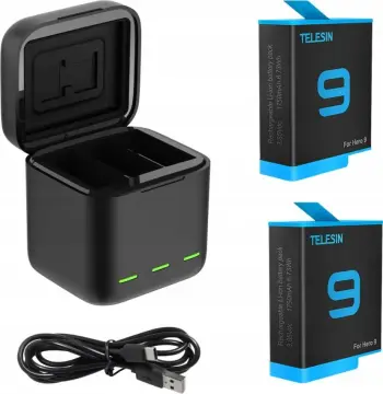 PowerBank Telesin, 2x bateri e rikarikueshme për Gopro Hero 9