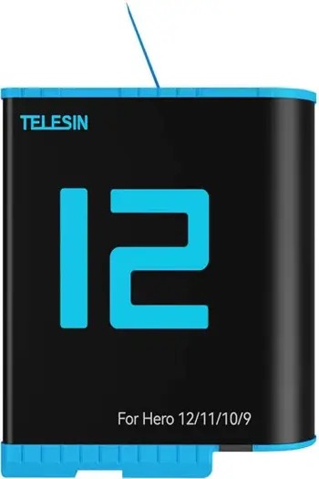 Bateri Telesin GP-BTR-901-D për GoPro Hero 12/11/10/9, 1750 mAh, zi/blu