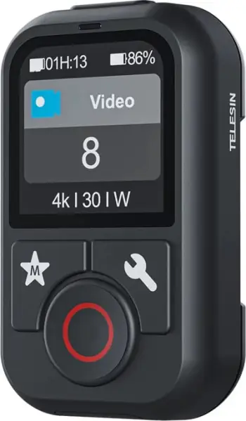 Telekomandë Telesin S5-RMT-01-TGP, ekran 1.4" HD me ngjyra, Bluetooth 60 m, kontroll deri në 5 kamera, për GoPro Hero 13/12/11/10/9/8 & MAX
