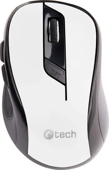 Maus C-Tech WLM-02W, wireless, USB, i bardhë dhe i zi