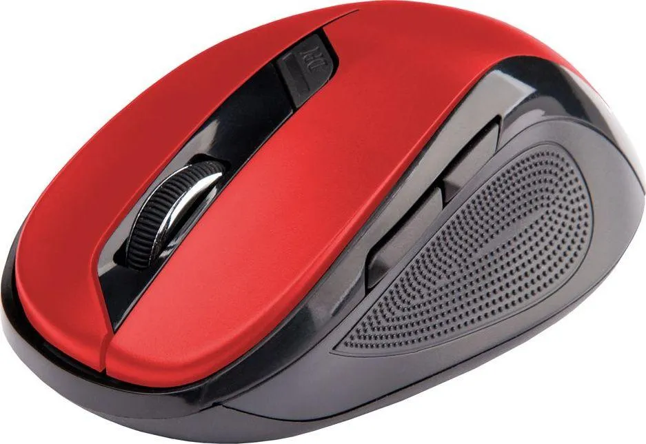 Maus C-Tech WLM-02R, wireless, USB, i zi dhe i kuq - 2