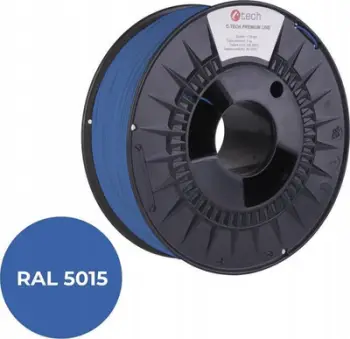 Filament për printim 3D C-TECH PREMIUM LINE, PETG, 1.75mm, 1kg, hirtë- kaltër