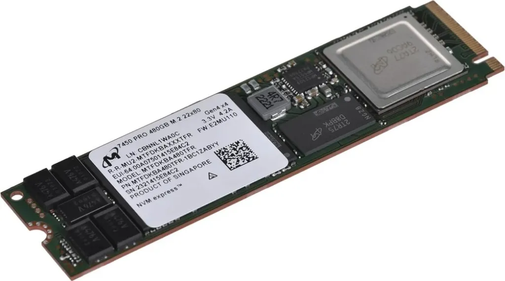 Disk SSD Micron 7450 PRO, 480GB, M.2 NVMe, e zezë - 2