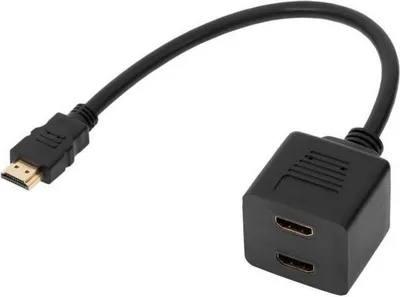 Adapter HDMI Cabletech ZLA0791, 0.3m, ndarës 2 në 1, i zi - 1