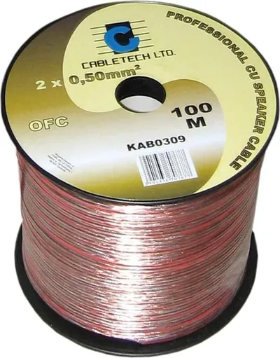 Kabëll altoparlanti Cabletech OFC, 0.5mm, transparent - 1