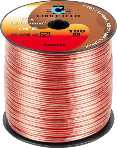 Kabëll altoparlanti Cabletech OFC, 0.5mm, transparent - 2