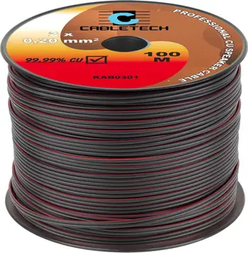 Kabllo altoparlanti Cabletech KAB0301, 2x0.2mm, e zezë