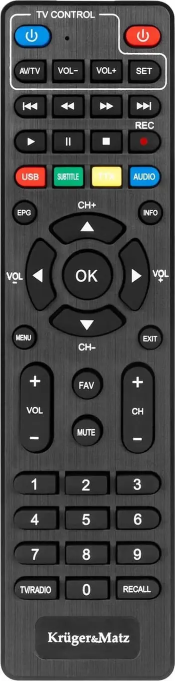 Pult universal Cabletech Pilot RTV, për tuner Kruger Matz KM0550, KM0550A, KM0550B, i zi
