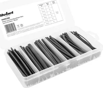 Set tuba termo tkurrës Cabletech CB-HFT, 170 copë, gjatësi 10 cm, të zinj