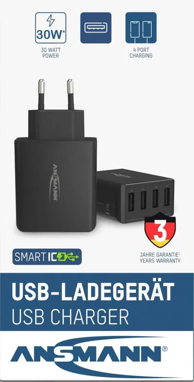 Karikues Ansmann HC430, 4x USB-A , 3 A, 30 W - 9
