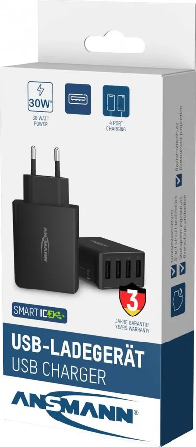 Karikues Ansmann HC430, 4x USB-A , 3 A, 30 W - 10