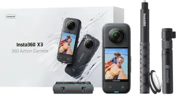 Kamerë 360° Insta360 X3 Creator Kit, 5.7K, rezistente ndaj ujit, e zezë