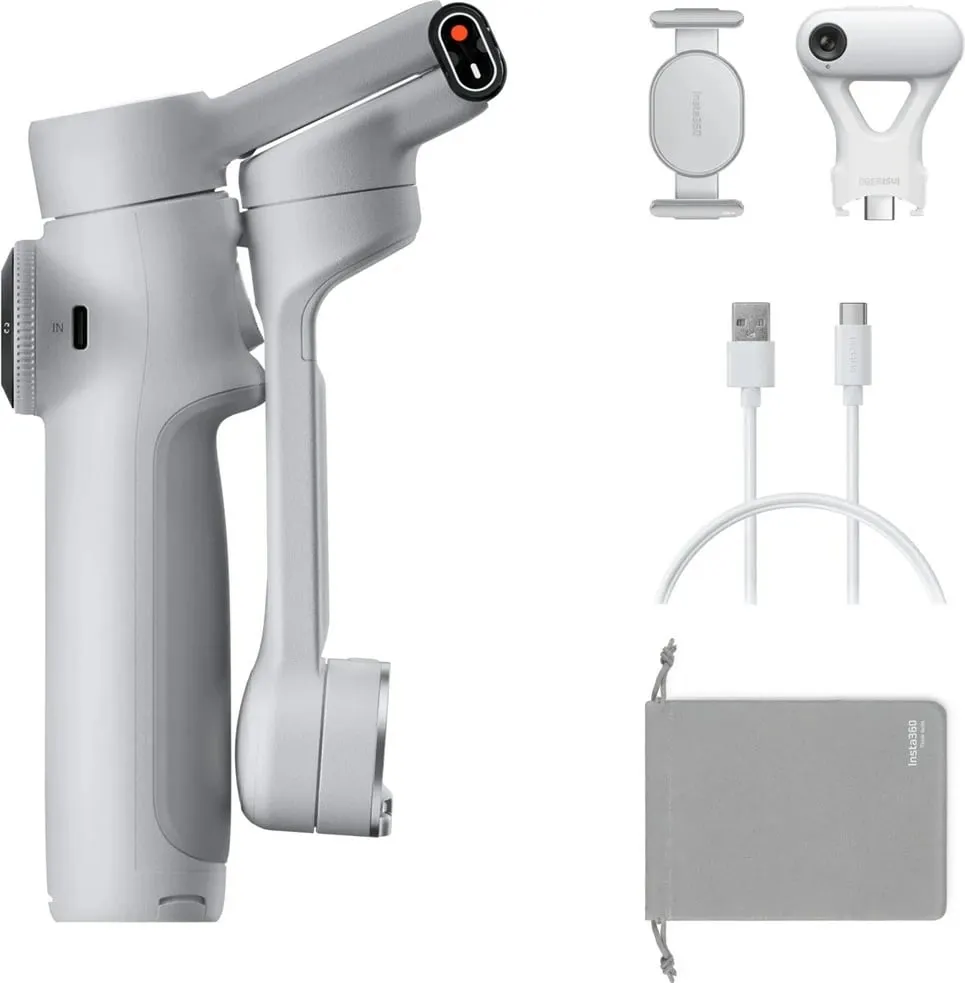 Stabilizator për celular Insta360 Flow 2 AI Tracker Bundle, gri e lehtë - 1