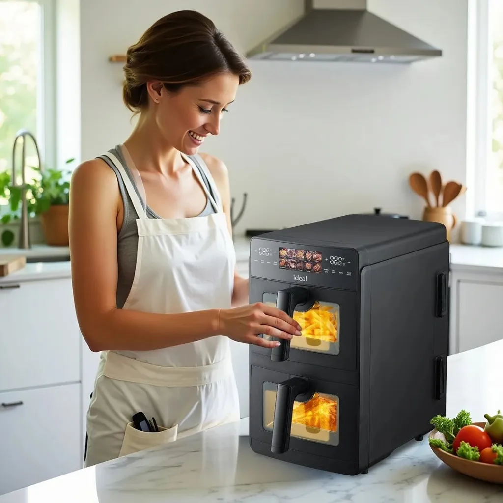 Fritezë ajri ELDOM IK1560, 10 programe, 1.5 kg, e zezë, dyfishe - 4