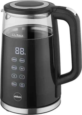 Vluese uji ELDOM C530 NEVO, 1.7 L, 2200 W, e zezë/transparente