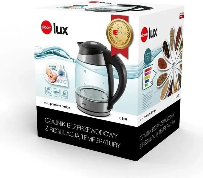 Ibrik prej qelqi ELDOM C520 LUX, kapacitet 1.7 l - 27