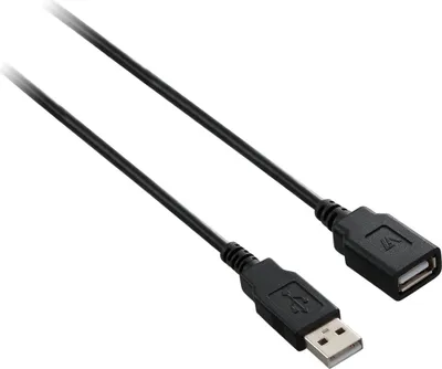 Kabllo USB V7 USB A/A, 3m, e zezë - 1