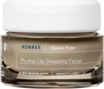 Krem nate forcues për fytyrë Korres Black Pine 4D Bioshapelift™ (Plump-Up Sleeping Facial), 50 ml