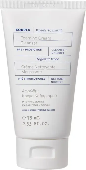 Xhel pastrues fytyre Korres Greek Yogurt Creamy Face Wash Gel për femra, 75ml