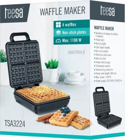 Aparat për waffle Diskutim TSA3224, e argjendtë - 2