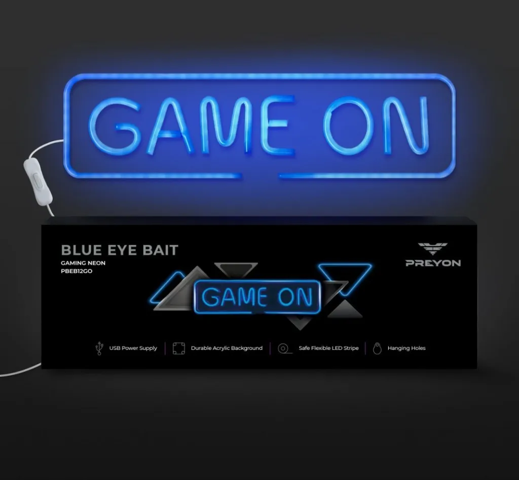 Dritë neoni LED Preyon LED Game On, e kaltër - 9