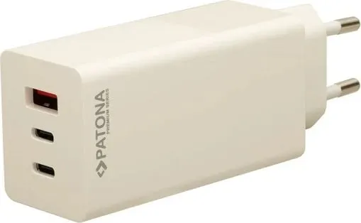 Karikues PATONA Premium GaN, 100W, 2xUSB-C, 1xUSB-A, i bardhë - 2