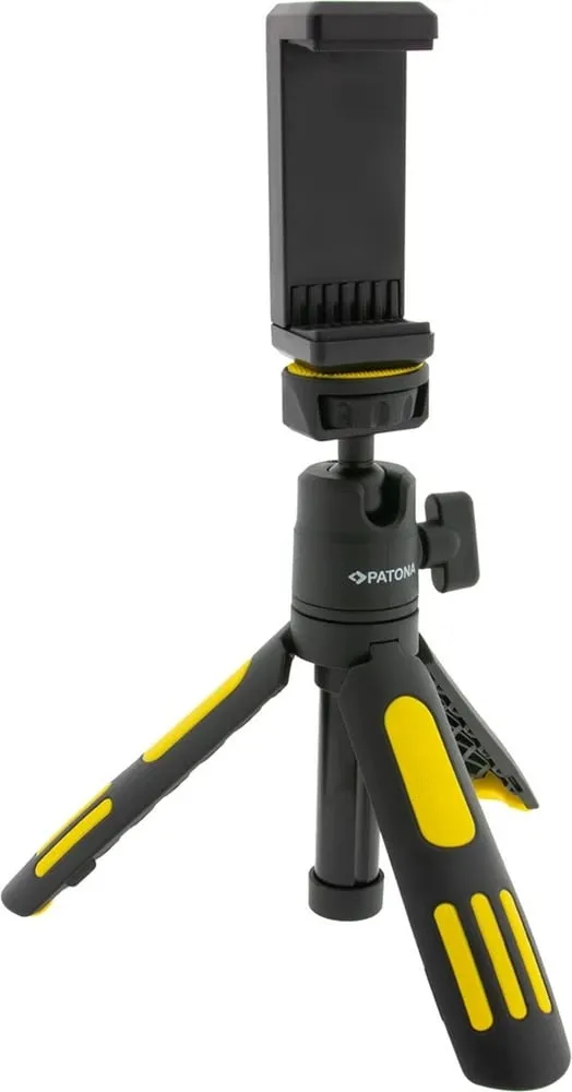 Tripod i rregullueshëm PATONA Premium me mbajtës për celular, i zi/verdhë - 1