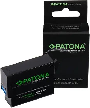 Bateri kamerë PATONA Premium, për GoPro Hero 9 Hero 10, 1730mAh, e zezë