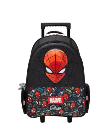 Çantë shkolle me rrota Promax Spiderman, 40x32x20cm, zezë
