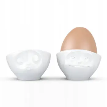 Set filxhanësh për vezë TASSEN Serving Platters White Dreamy dhe Kissing Egg Cup, porcelan, e bardhë