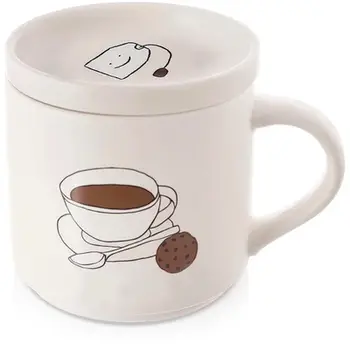 Filxhan çaji ORION Mug Lid Tea, 450 ml, me kapak, i bardhë