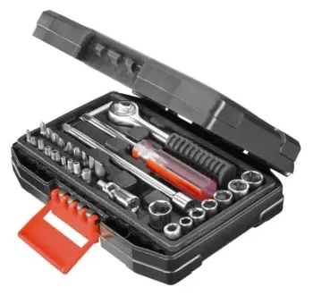 Set aksesorë auto Black+Decker 33 pjesë, ngjyrë e zezë