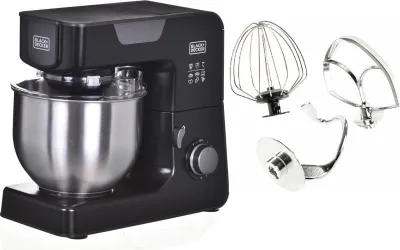 Procesori ushqimor planetar, BLACK+DECKER BXKM1000E, i zi - 1