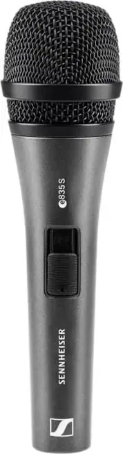 Mikrofon vokal Sennheiser E 835-S, dinamik, kardioid, me buton on-off, i zi