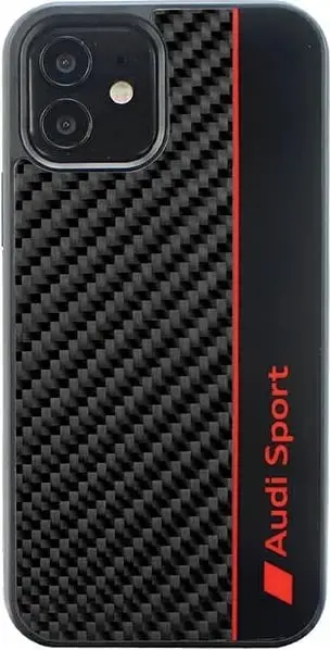 Mbështjellës Audi Carbon Fiber Stripe për iPhone 12/12 Pro 6.1", TPU, i zi