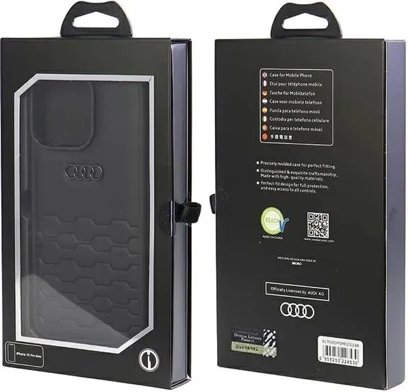 Mbështjellës Audi GT Synthetic Leather për iPhone 15 Pro Max, iPhone 15 Pro, i zi - 2