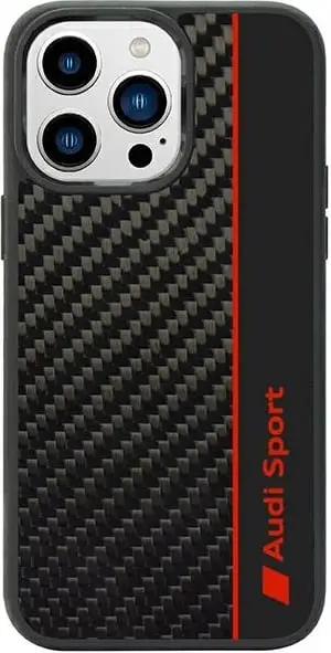 Mbështjellës Audi Carbon Fiber Stripe për iPhone 14 Pro Max 6.7", i zi