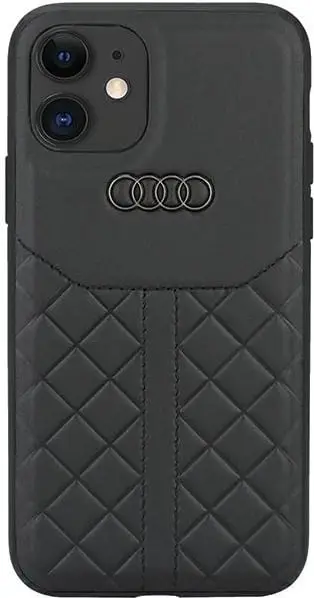 Mbulesë telefoni Audi Genuine Leather, për iPhone 11 XR 6.1", hardcase, e zezë