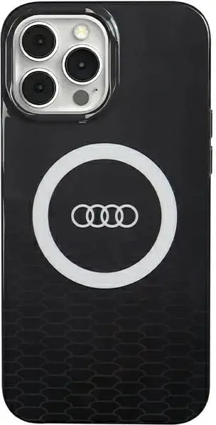 Mbështjellës Audi IML Big Logo MagSafe për iPhone 15/14/13, i zi