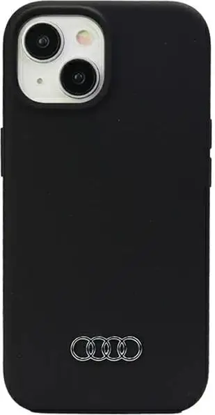 Mbështjellës Audi për iPhone 15, silikon, i zi