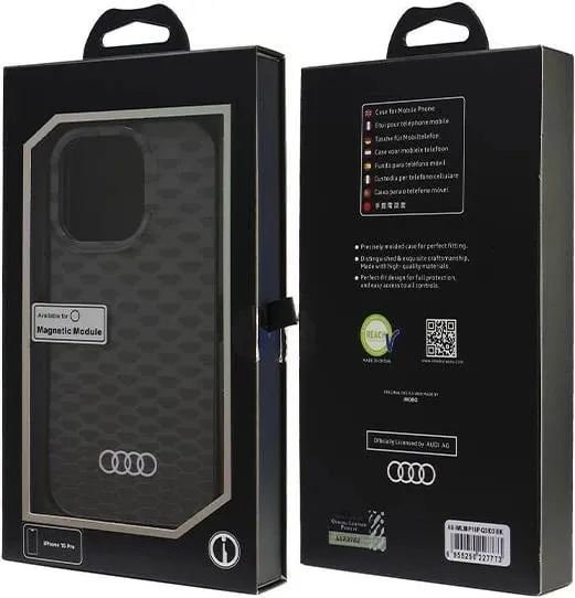 Mbështjellës Audi IML Stitching Pattern MagSafe për iPhone 16 Pro 6.3", zi - 1